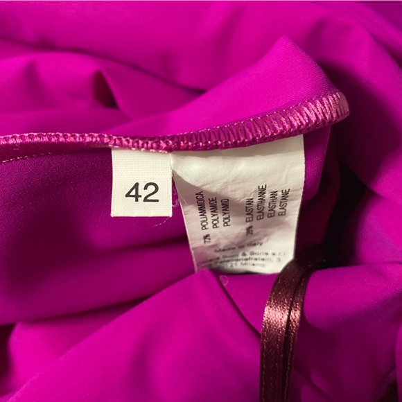 Chiara Boni Halter Jilliam Asymmetric Peplum Ruffle Midi Dress Pink 42 U… - Picture 7 of 8